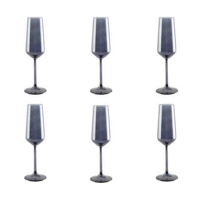 Black champagne flutes - 6 6