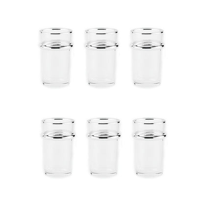 Teetassen aus Glas mit silbernem Rand, 175 ml – 6er-Set