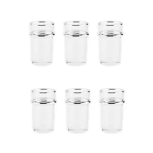 Teetassen aus Glas mit silbernem Rand, 175 ml – 6er-Set