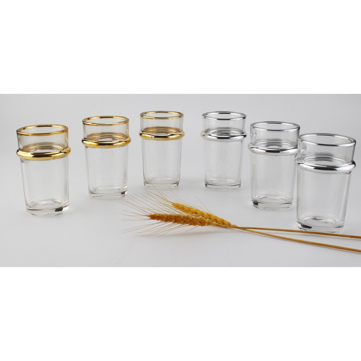 Teetassen aus Glas mit silbernem Rand, 175 ml – 6er-Set