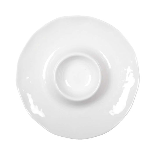 White melamine chip and dip aperitif plate 35x35x3cm