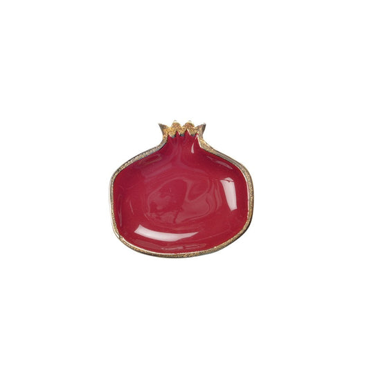 RED POMEGRANATE CUP WITH GOLDEN RIM 11X11X1.5CM