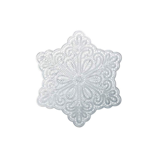 SILBERNER STERN-TELLER-UNTERSETZER 38CM