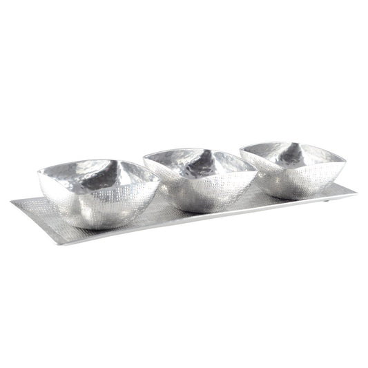 Setzen Sie 3 Tassen auf Aluminiumplatte