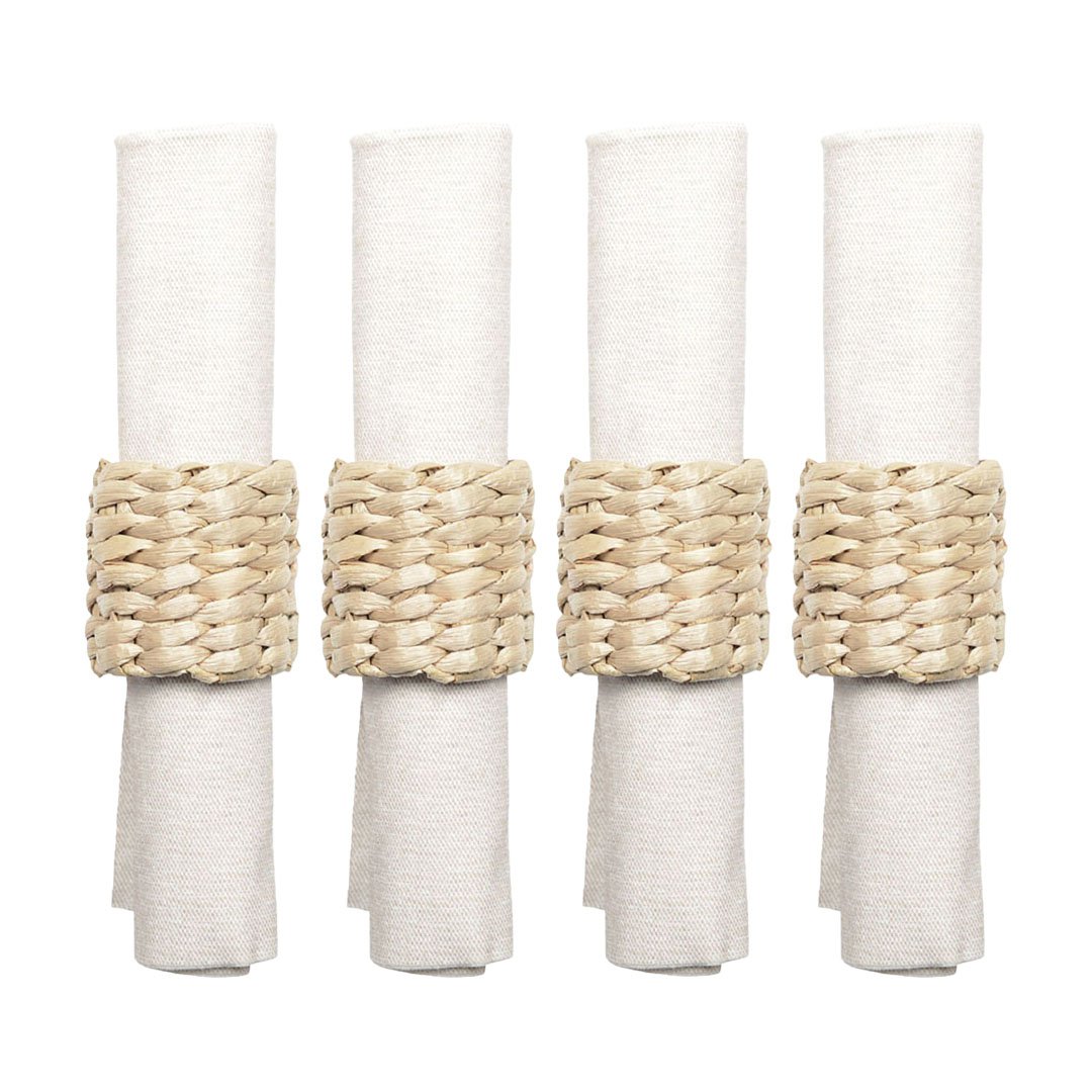 SET OF 4 RONDS DE SERVIETTE ROTIN