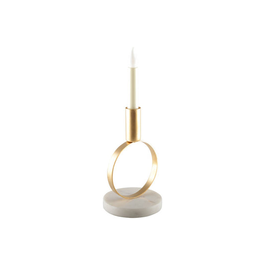 ROUND MATT GOLD CANDLEHOLDER WITH MARBLE HOLDER H. 17 CM