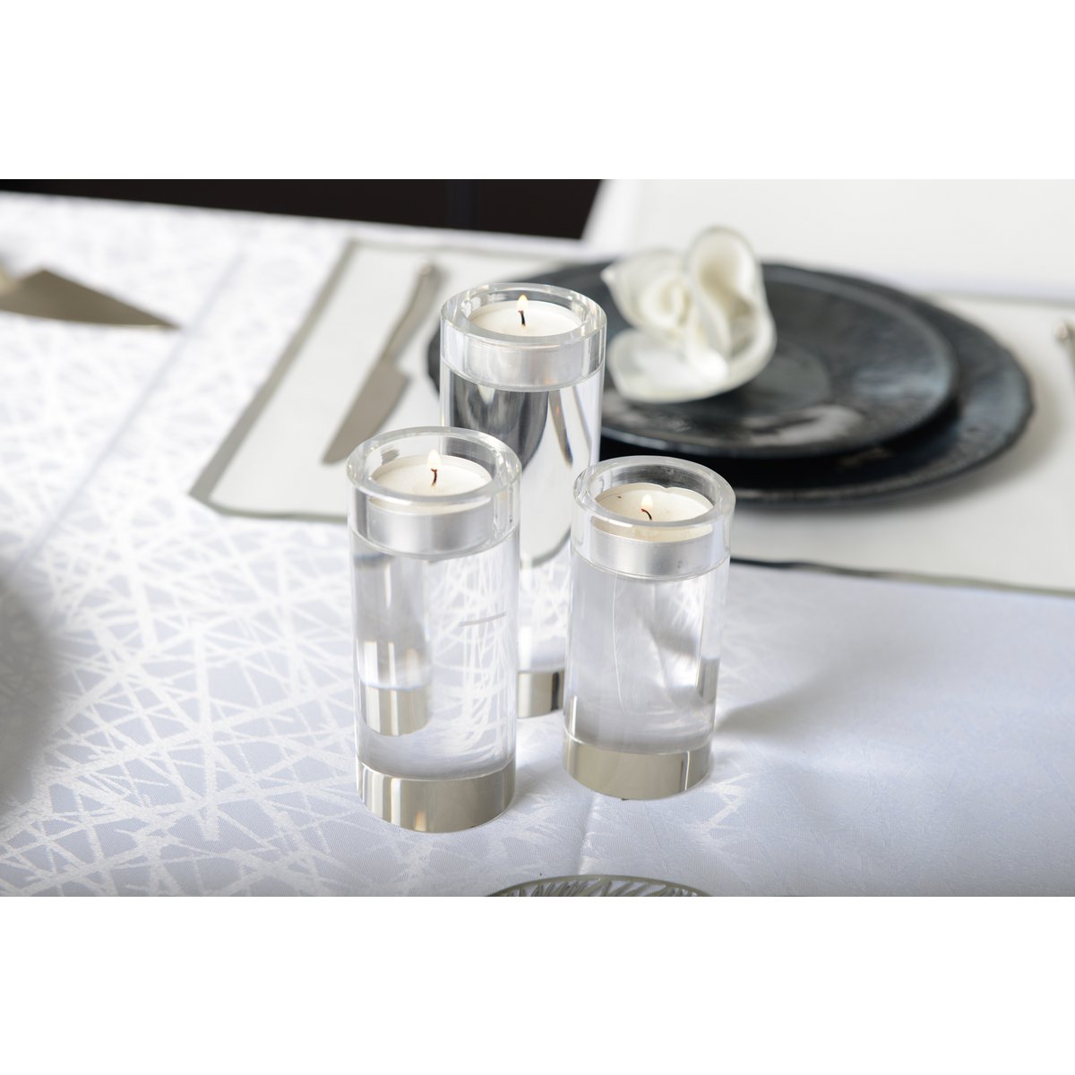14 CM ROUND GLASS CANDLE HOLDER