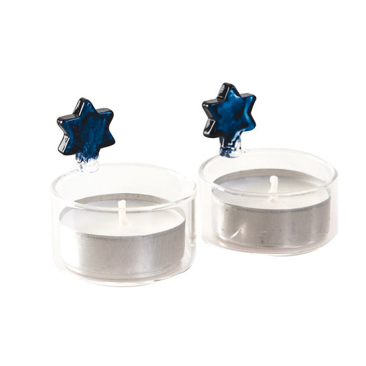 Set 2 Blue Maguen Candlesticks PVC Box
