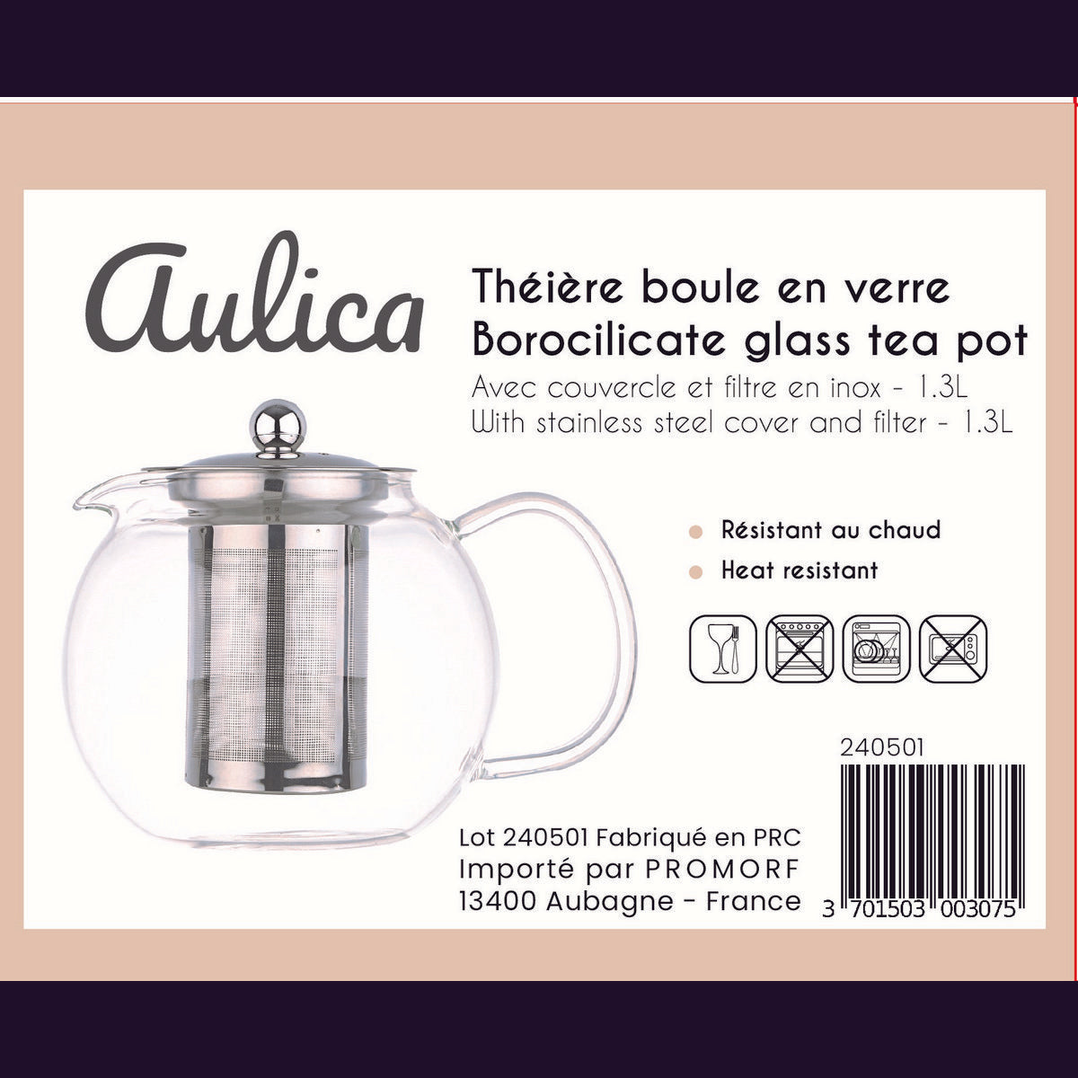 TEEKANNE KUGEL 1L FILTER UND DECKEL AUS EDELSTAHL