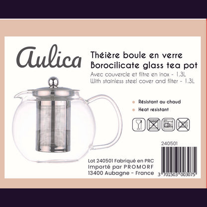 TEEKANNE KUGEL 1L FILTER UND DECKEL AUS EDELSTAHL