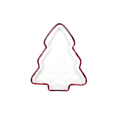 TANNENGLASBECHER ROTER RAND 20X17X2,5CM