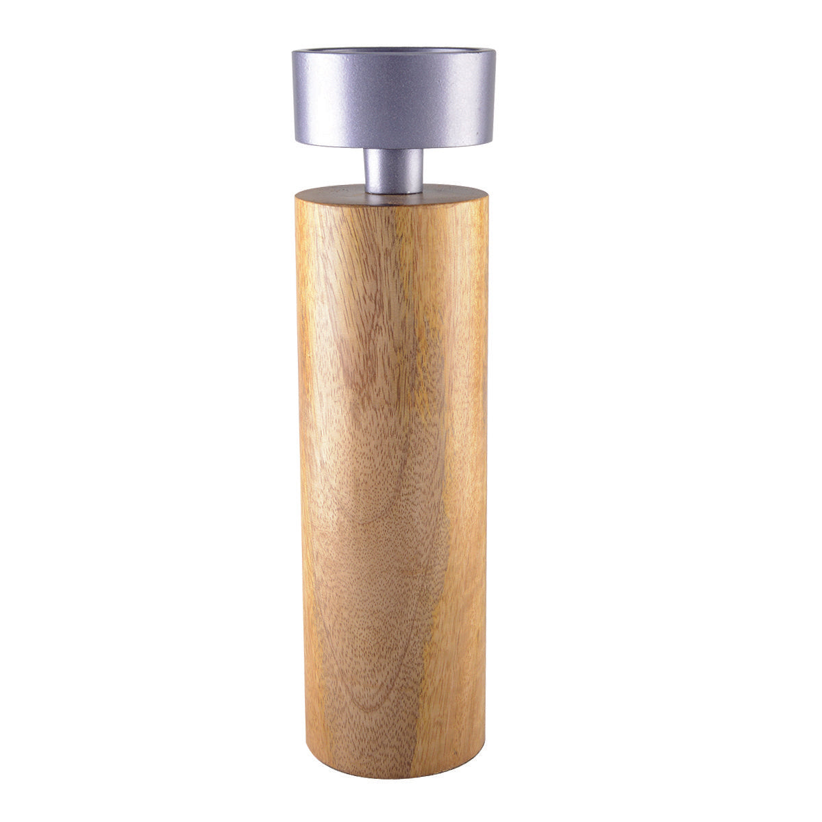 KERZENHALTER HOLZ & SILBER METALL 23CM