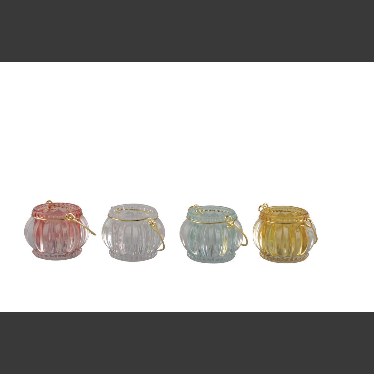 MINI-KERZENHALTER MIT GOLDENEM GRIFF - SET MIT 4 SORTIERTEN FARBEN