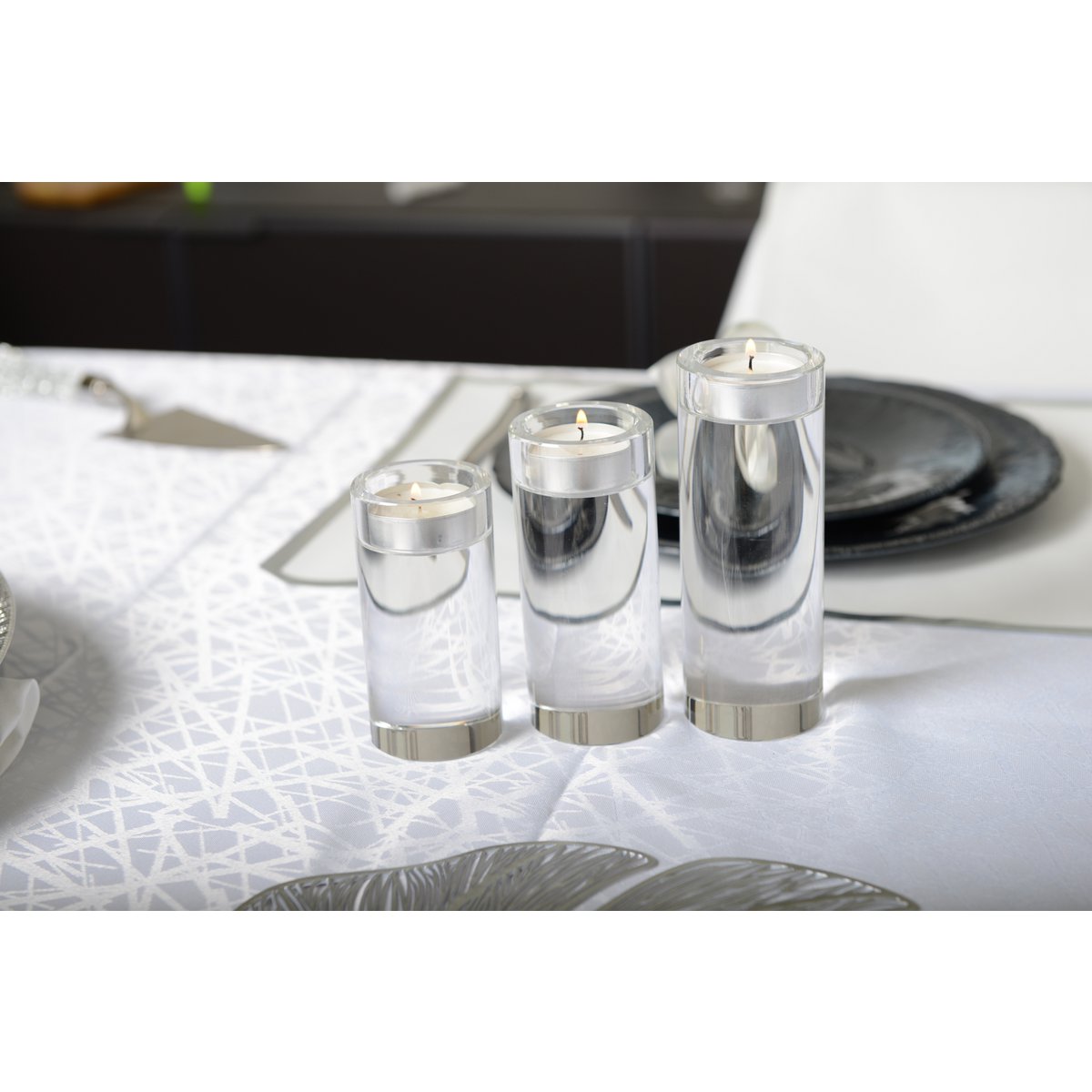 14 CM ROUND GLASS CANDLE HOLDER