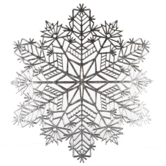 SILBERNE SCHNEEFLOCKENPLATTE