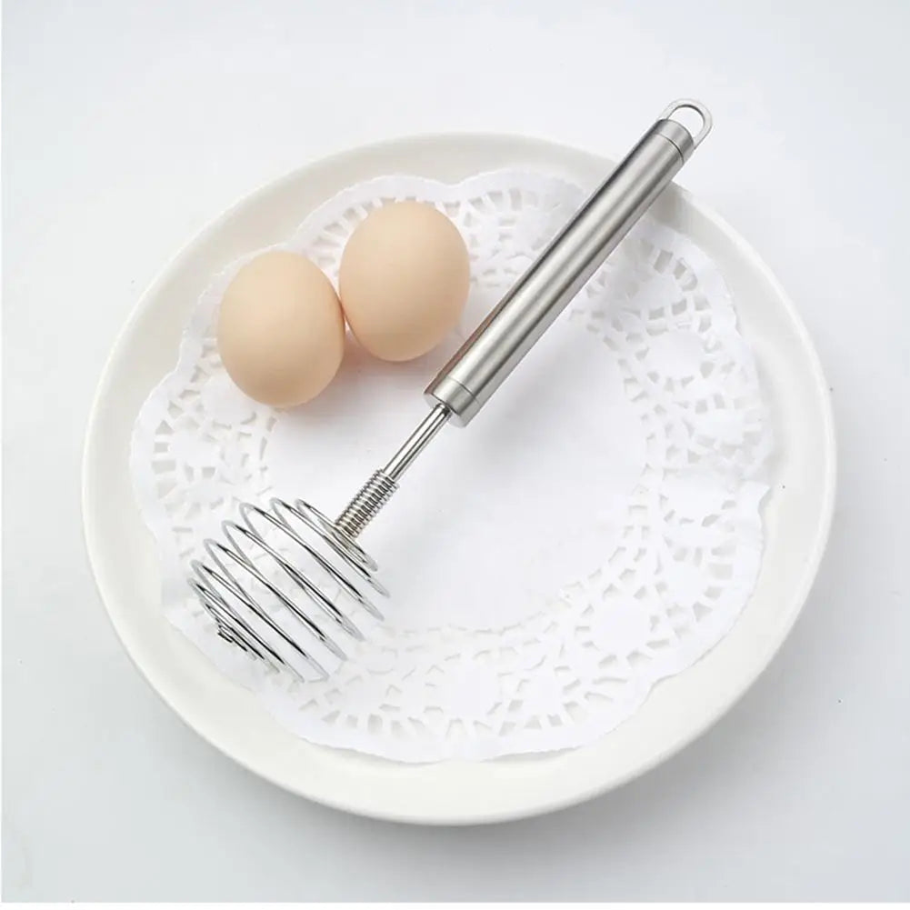 Manual Eggbeater Stainless Steel Spring Whisk Egg Beater Milk Blender For Blending Whisking Beating Stirring