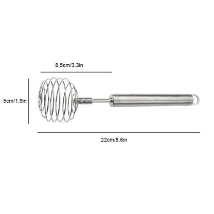 Manual Eggbeater Stainless Steel Spring Whisk Egg Beater Milk Blender For Blending Whisking Beating Stirring