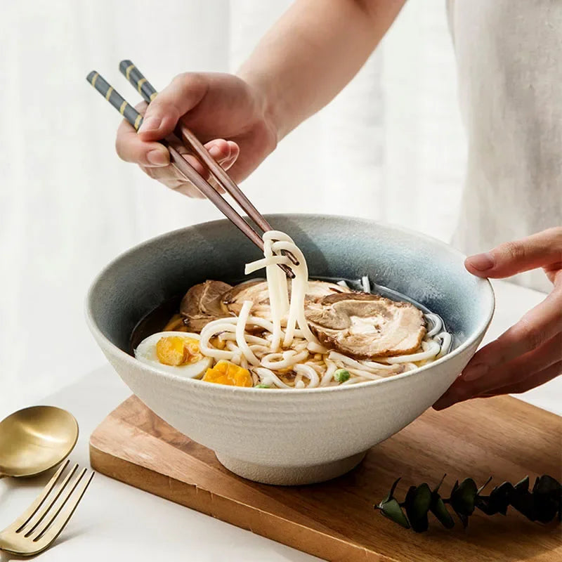 Japanische Keramikschüssel 8inch Ramen Einzelne Nudel Haushalt Salatschüssel groß Kreative Besondere Restaurant Geschirr