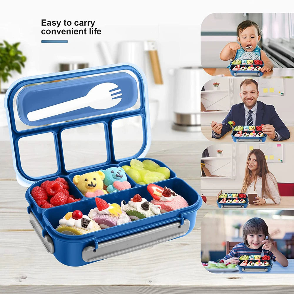 Lunch Box Bento Box 81oz Mittagessen Behälter für Erwachsene Kind Kleinkind 4 Fach Bento Lunch Box Mikrowelle Geschirrspüler Gefrierschrank sicher