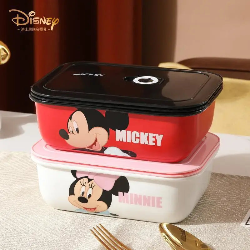 Disney Mickey Mouse Paar Cartoon Geschirr Keramik Lunch Box Mickey Portable isoliert Mittagessen Minnie geteilt Bento Lunch Box