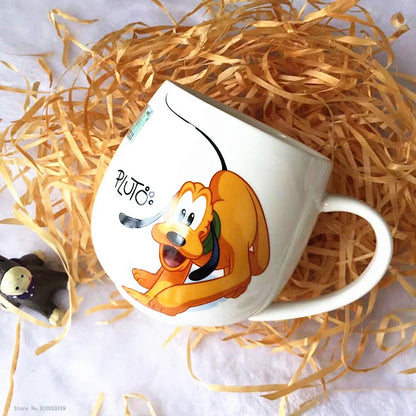 Disney Mickey Mouse Minnie Mouse Goofy Kaffeebecher Niedlich Cartoon Donald Milchbecher Mode Becher Griff Kinder Wasser Cup 300 ML