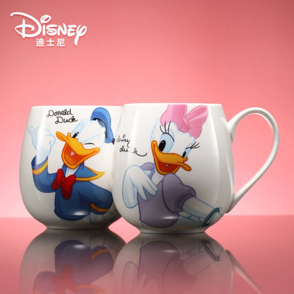 Disney Mickey Mouse Minnie Mouse Coffee Mugs Cute Cartoon Donald Milk Mugs Creative Fashion Mugs Handle Kids Water Cup 300ML