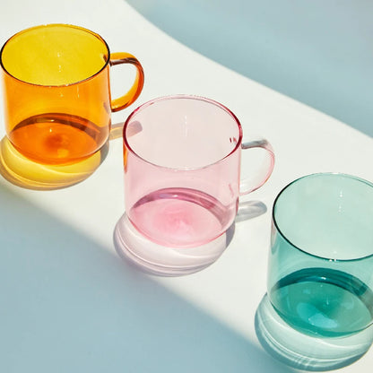 Hitzebeständiges Glas Bunte Kaffeegläser mit Henkel Haushalt Milch Frühstück Tasse Nordic Modern Mug Trinkgläser