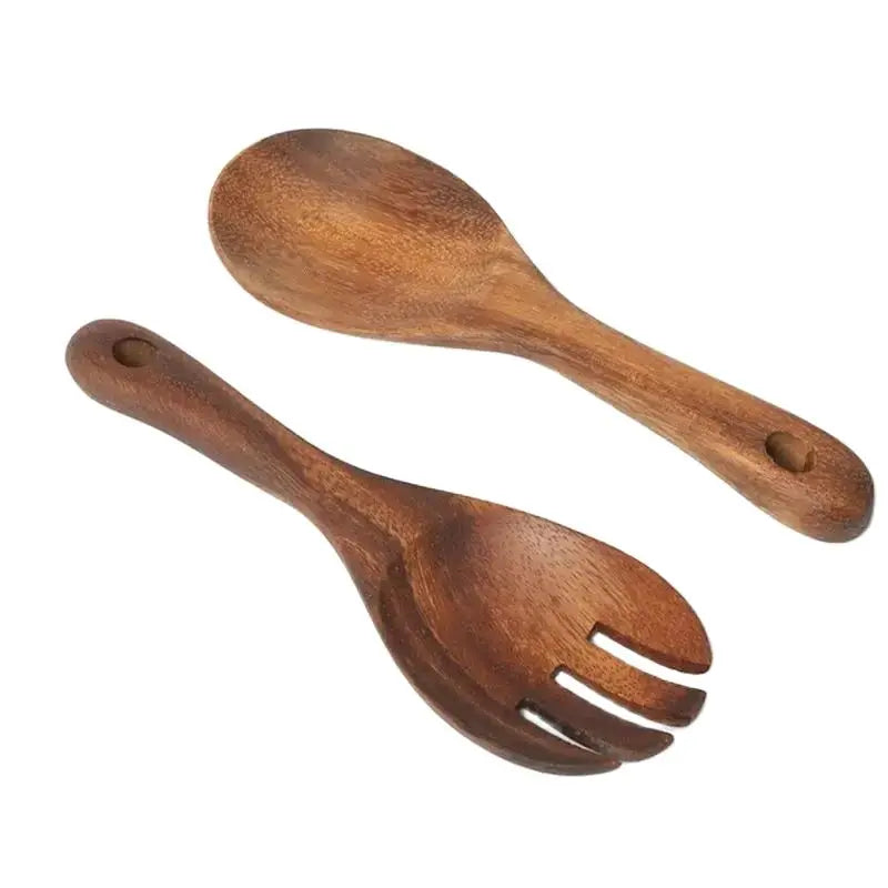 Holzlöffel Set Großer Salat Dinner Servierlöffel Server Holzgabel Löffel Besteck Set Holzutensilien Tafelgeschirr