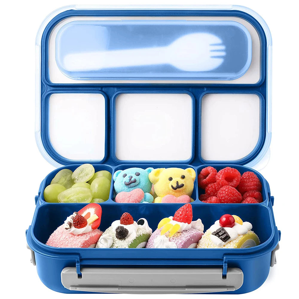 Lunch Box Bento Box 81oz Mittagessen Behälter für Erwachsene Kind Kleinkind 4 Fach Bento Lunch Box Mikrowelle Geschirrspüler Gefrierschrank sicher