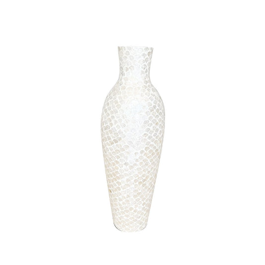 WEISSE PERLENVASE H70CM