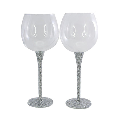 SET OF 2 BLING WINE GLASSES