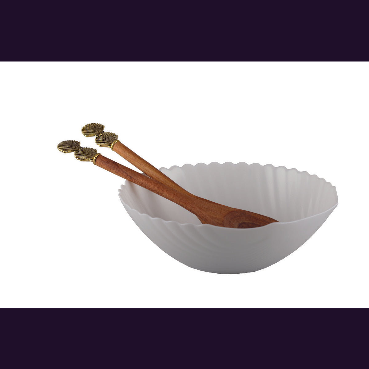 WHITE SHELL SALAT BOWL 24.3CM