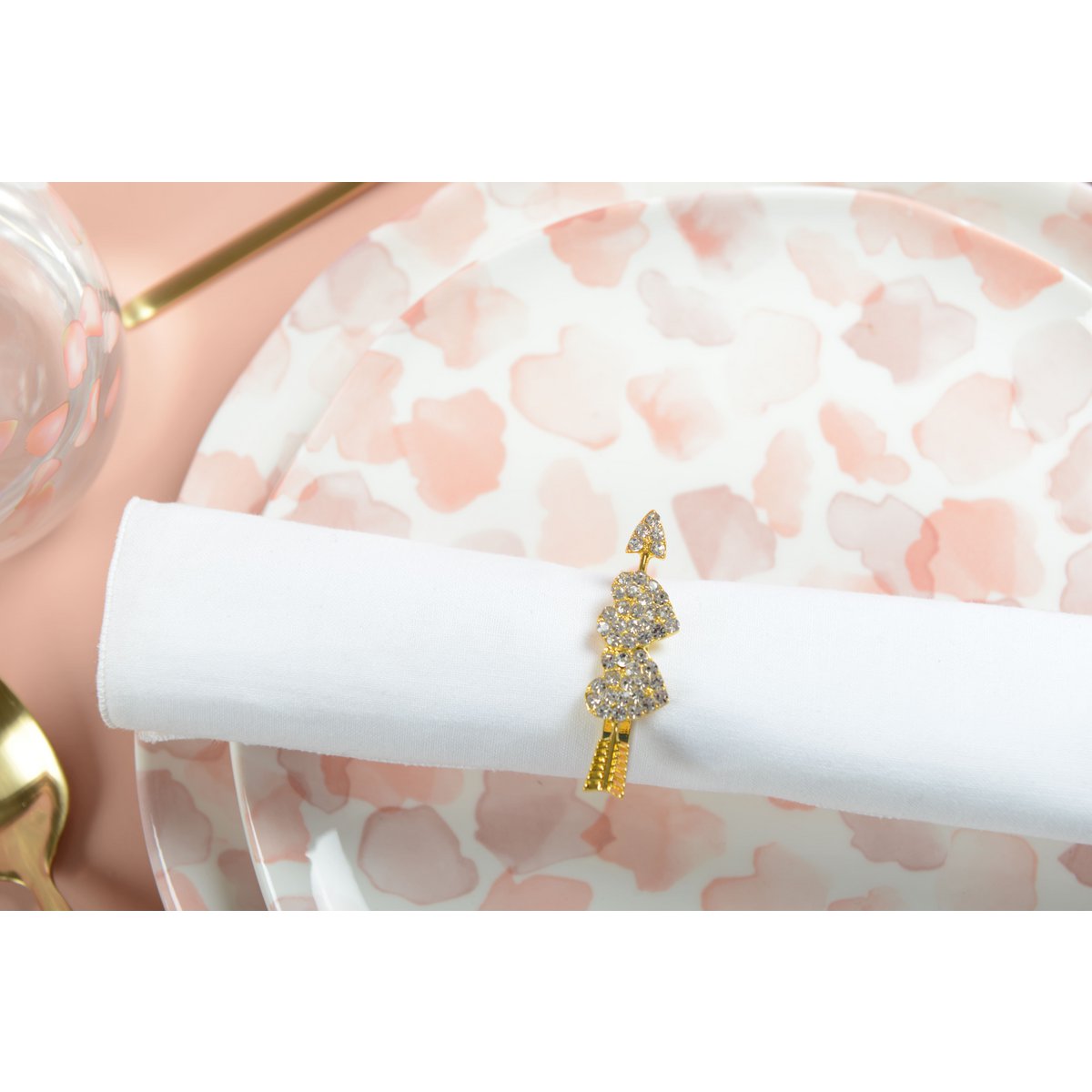 Napkin rings with hearts - set of 4