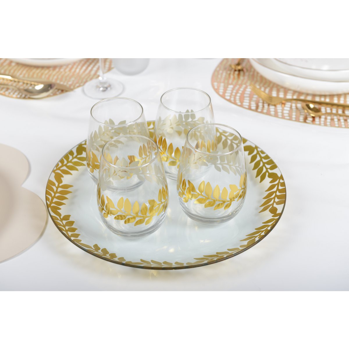 Set of 4 golden Caesar glasses 400 ml