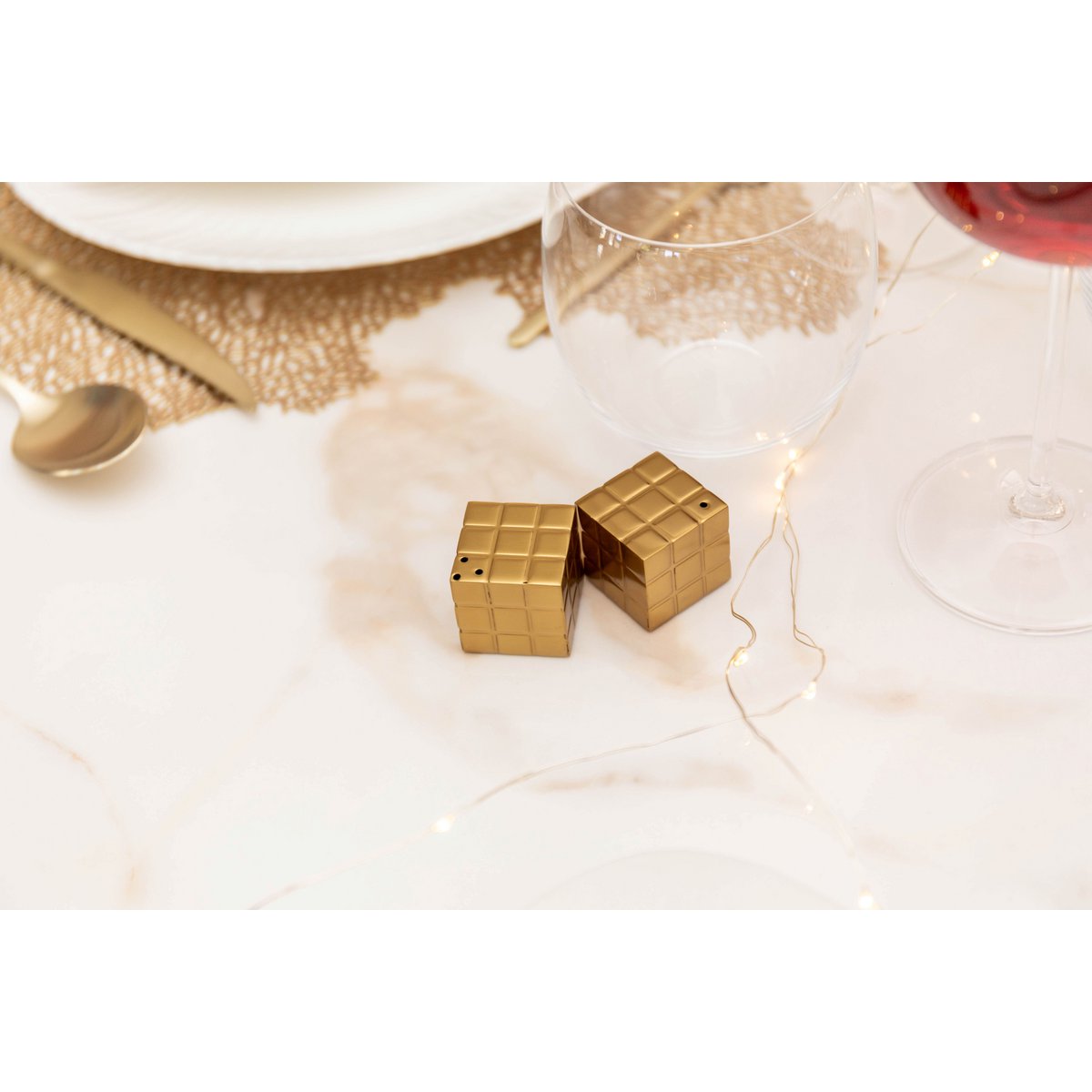 Salt and Pepper Rubik's Cube Gold 3x3x3cm