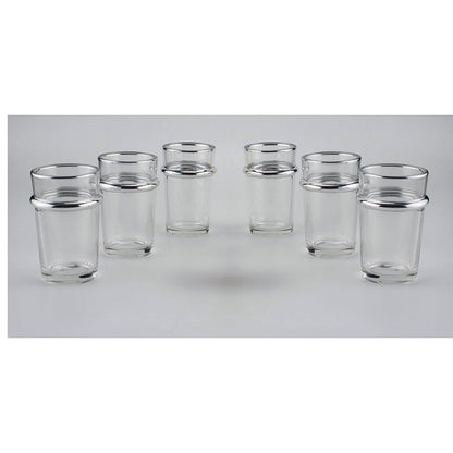 Teetassen aus Glas mit silbernem Rand, 175 ml – 6er-Set