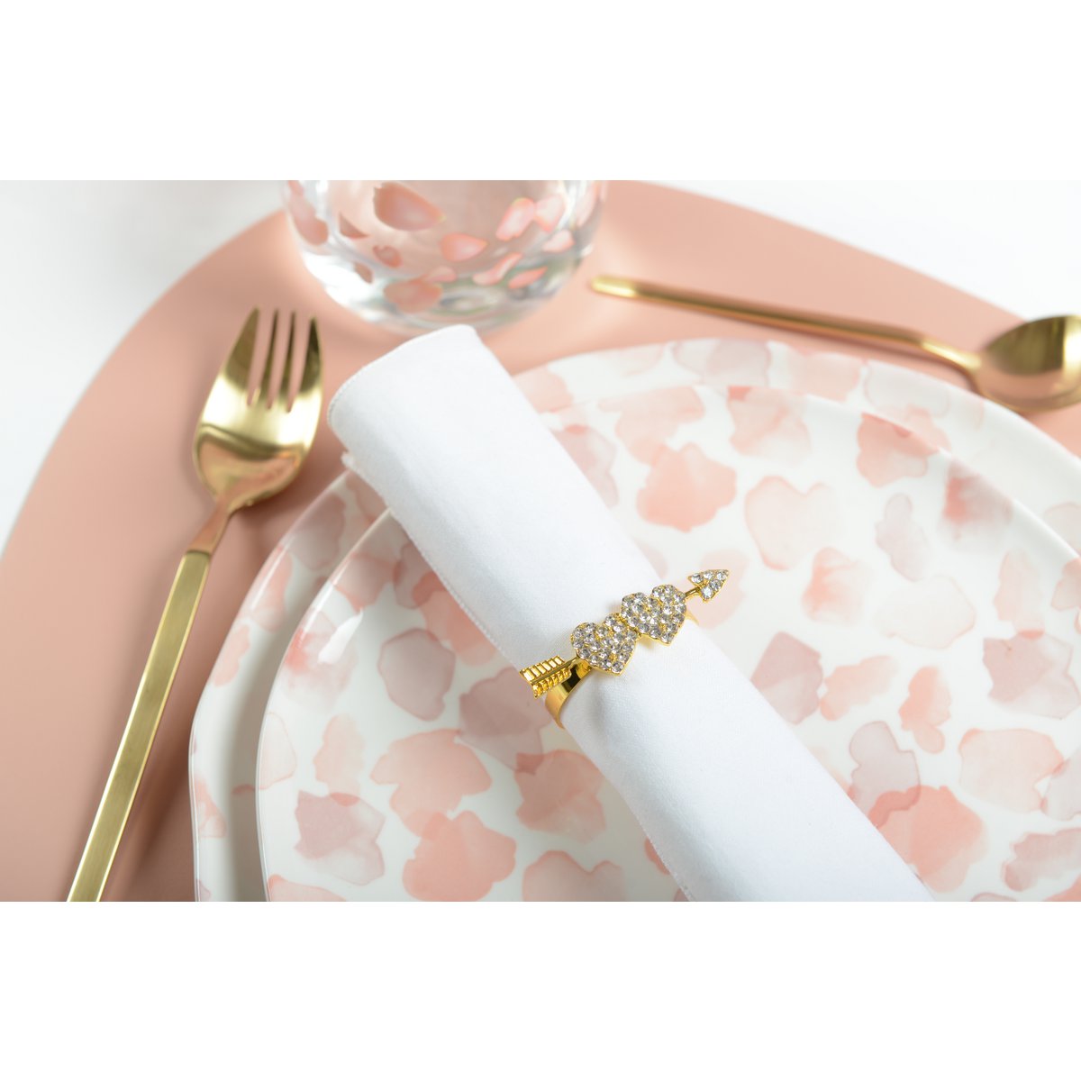 Napkin rings with hearts - set of 4