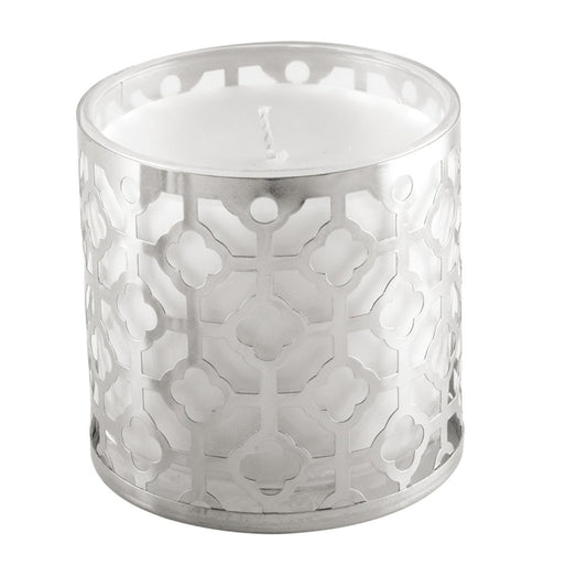 VANILLA CANDLE METAL GM SILVER 10X10CM