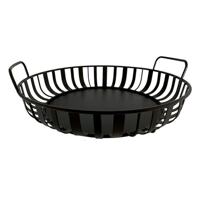Black iron bowl with handles