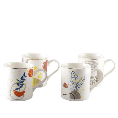 Set of 4 Art Deco cups, 390 ml