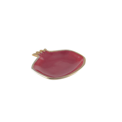 RED POMEGRANATE CUP WITH GOLDEN RIM 11X11X1.5CM