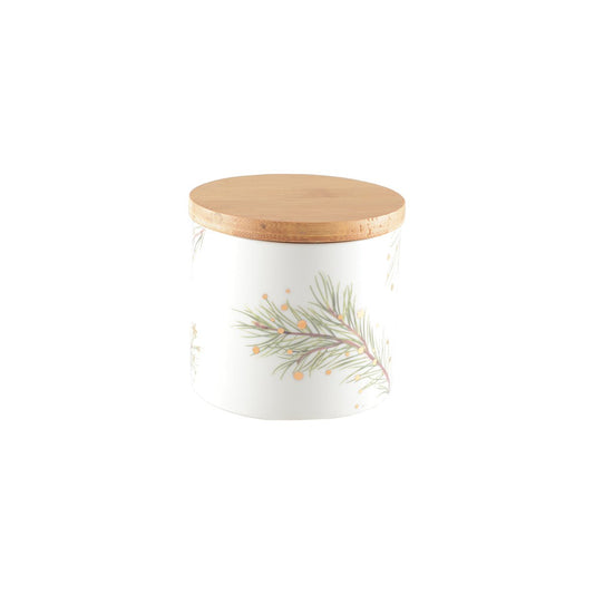 Pot with wooden cover 10x10x9.4cm - fir