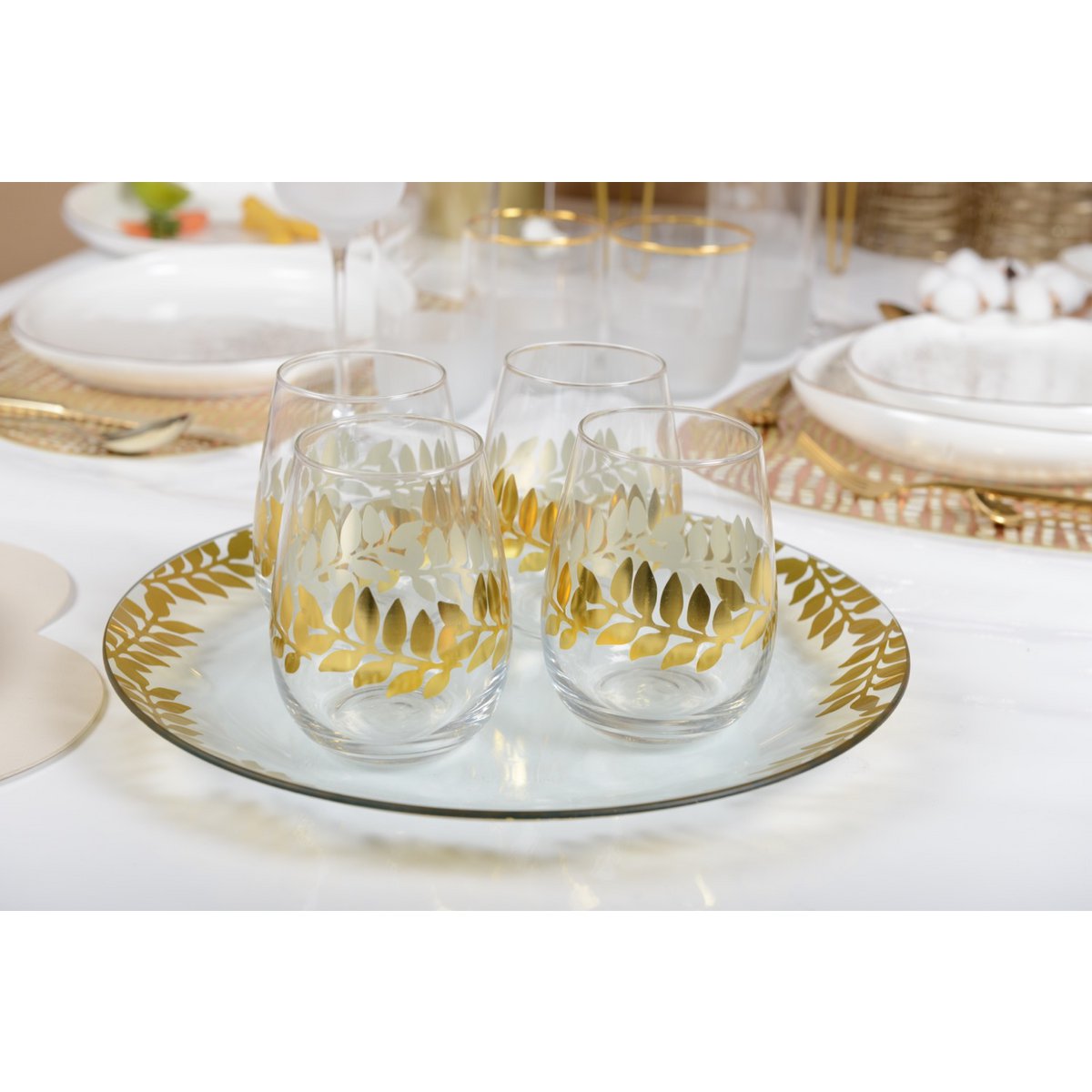 Set of 4 golden Caesar glasses 400 ml