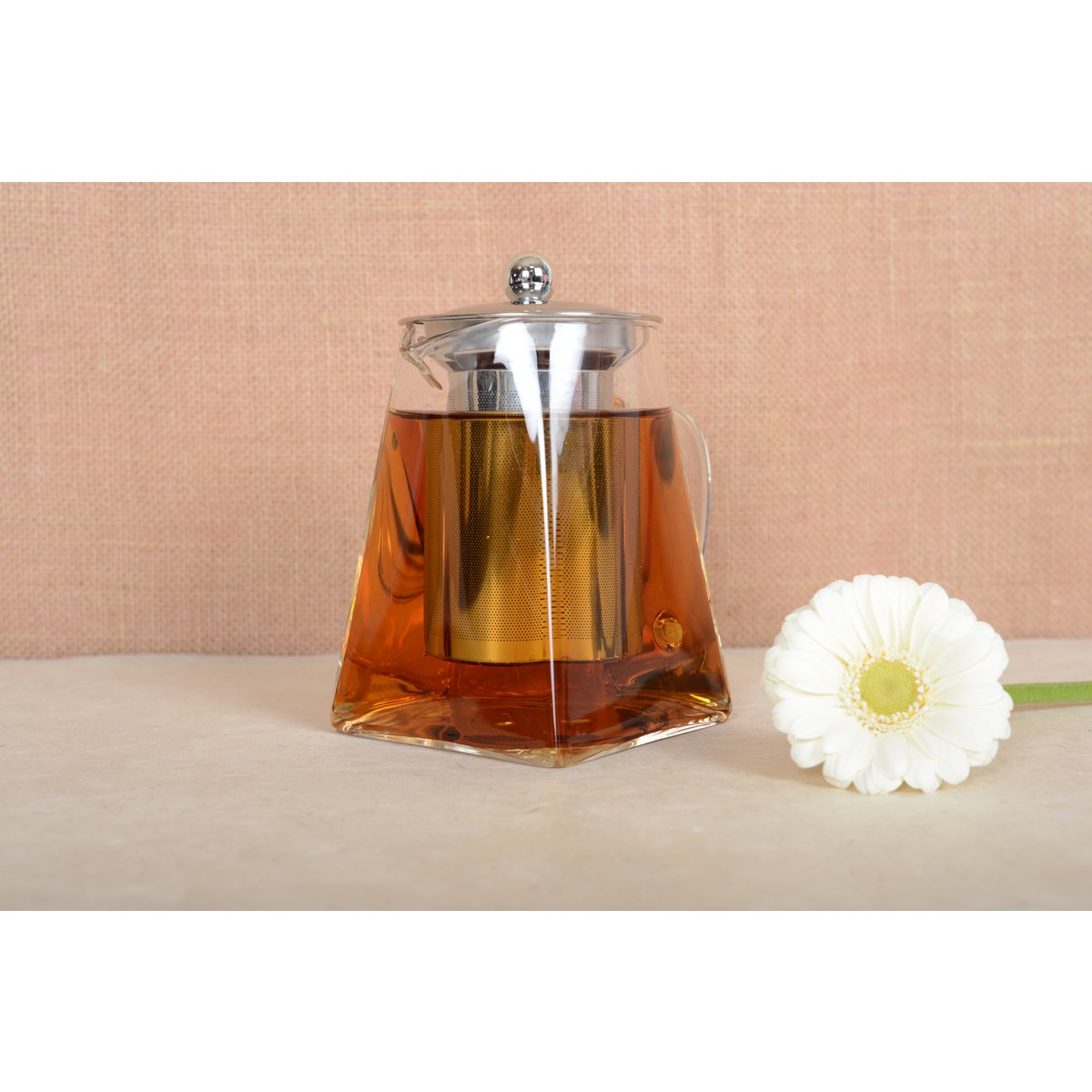 QUADRATISCHER TEAPOT MIT EDELSTAHLFILTER 650ML