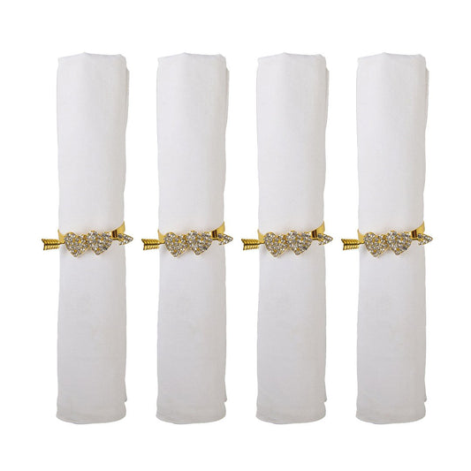 Napkin rings with hearts - set of 4