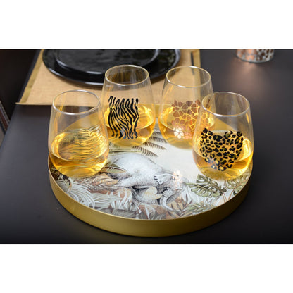 RUND GOLDEN TRAY ELEFANT KENIA