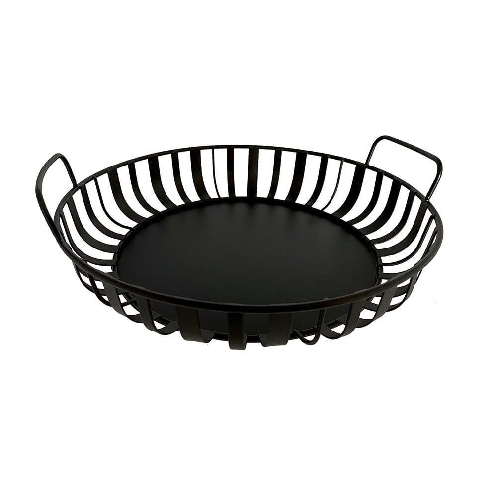 Black iron bowl with handles