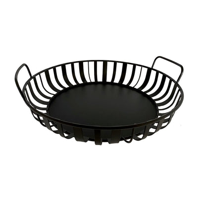 Black iron bowl with handles